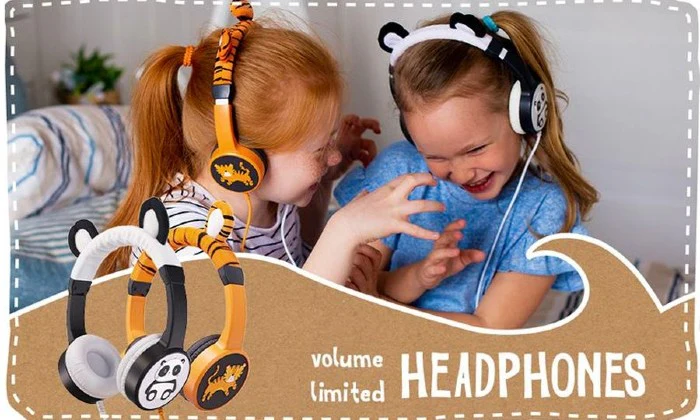 Planet Buddies Charlie The Tiger Wired Headphones - Orange - Image 2