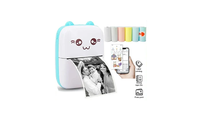 Portable Mini Thermal Printer + 5 FREE Rolls of Printing Paper