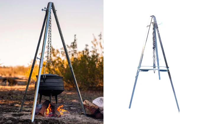 Potjie Pot Campfire Tripod with Chain - Foldable