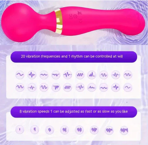 360° 20-Speed Double-Vibration Magic Wand Vibrator - Image 10