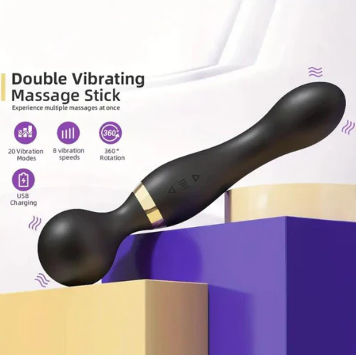 360° 20-Speed Double-Vibration Magic Wand Vibrator - Image 11