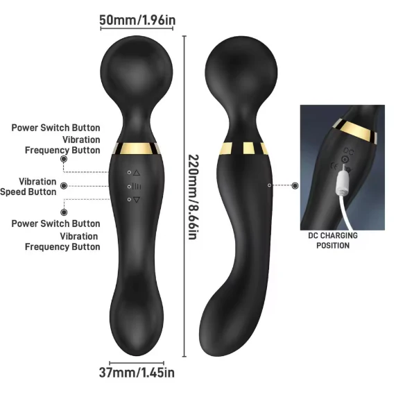 360° 20-Speed Double-Vibration Magic Wand Vibrator - Image 8