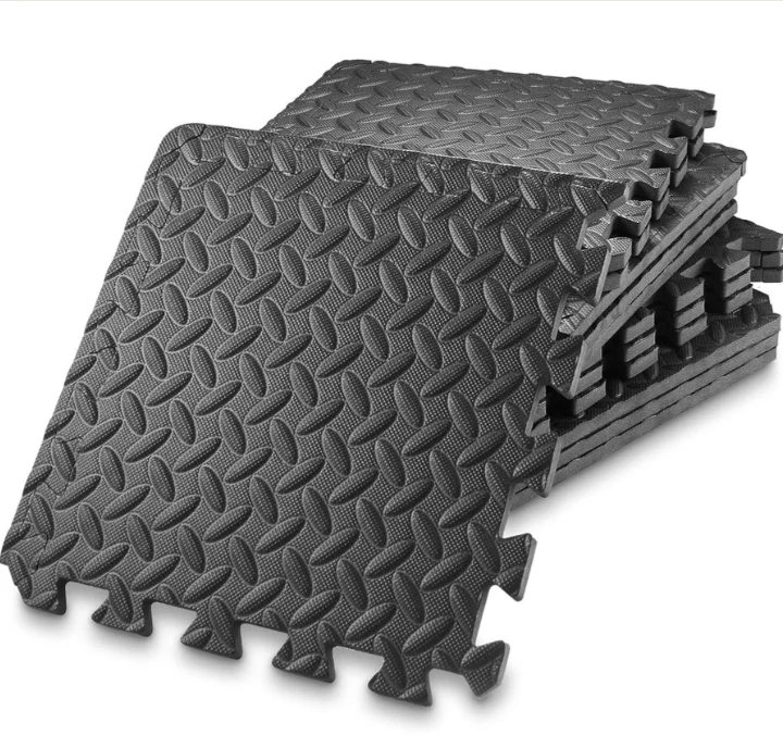 Pro EVA Foam 60*60cm Interlocking Tiles -4pc - Black - Image 3