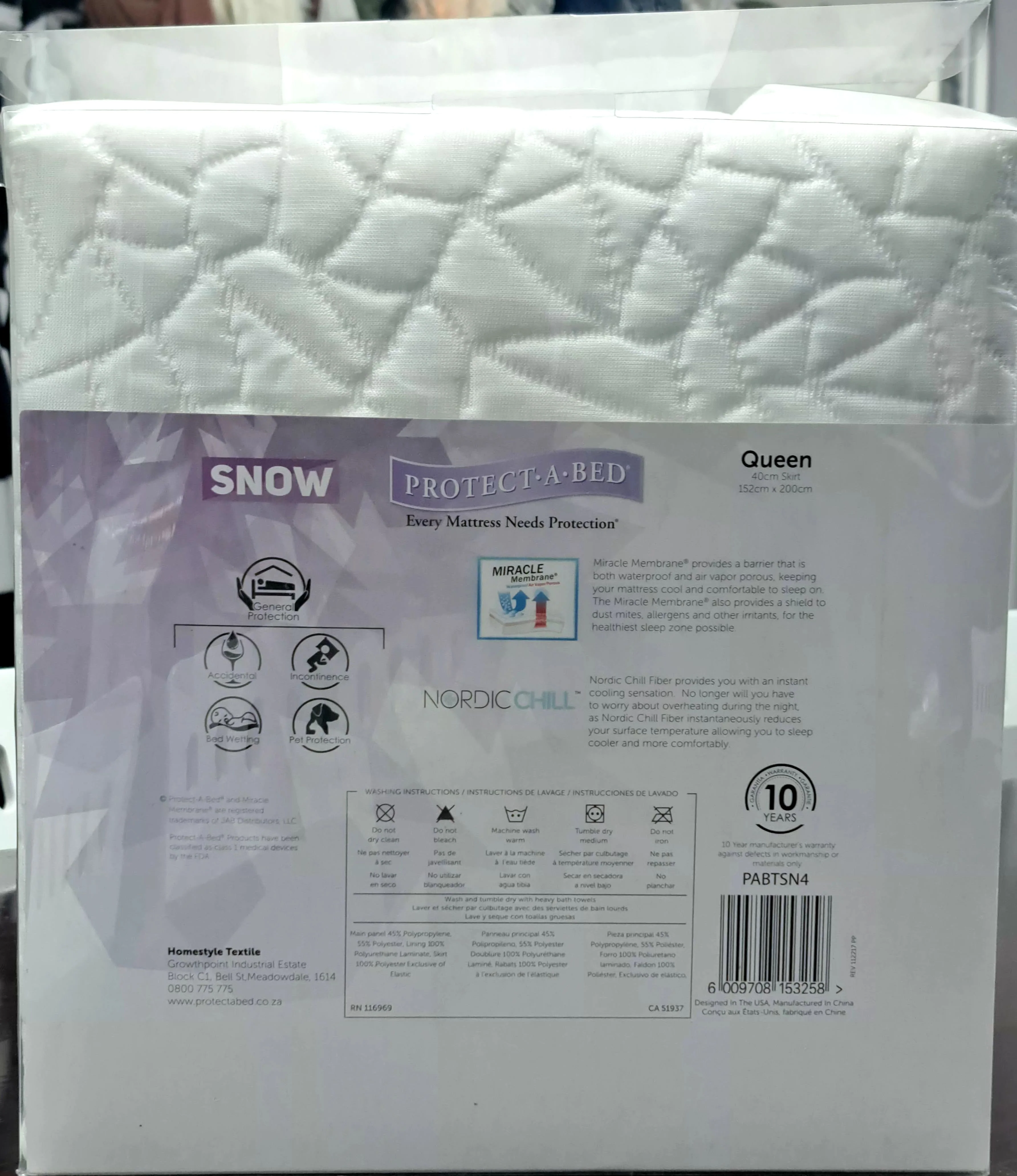 Protect-A-Bed - Thermasleep Snow Pillow Protector - White - Standard 72x48 - Image 2