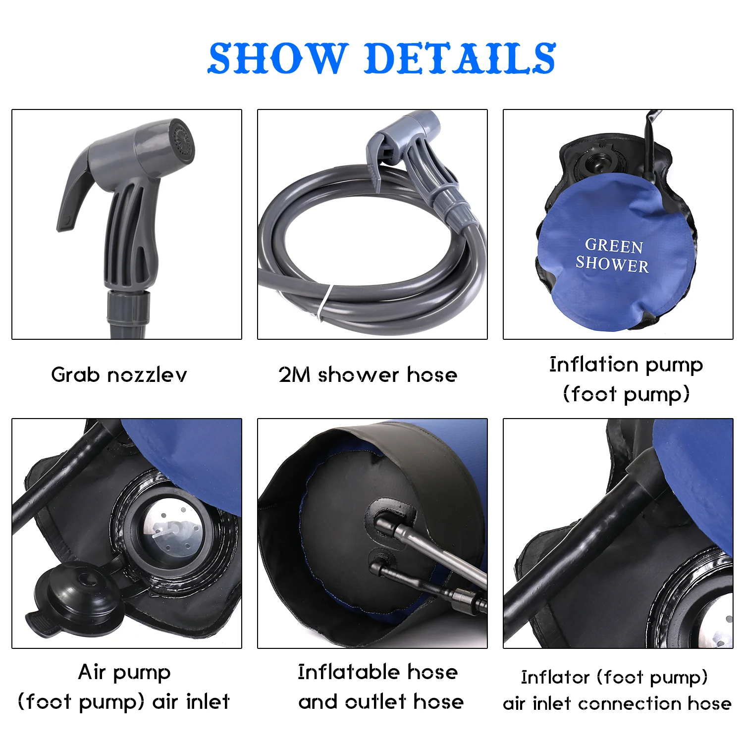 Outdoor PVC Pressure Shower with Foot Pump - Image 7