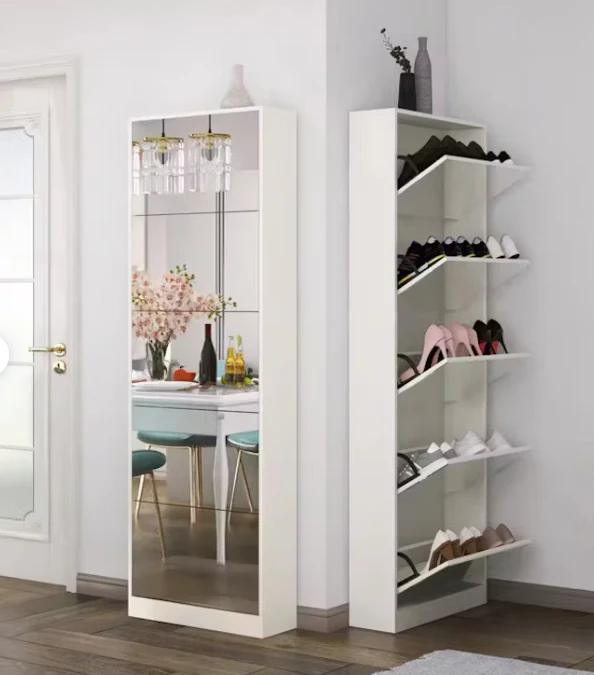 Riverstone 5 Tier Mirror Shoe Cabinet - Finery - Image 2