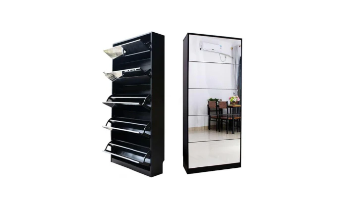 Riverstone 5 Tier Mirror Shoe Cabinet - Finery - Image 4