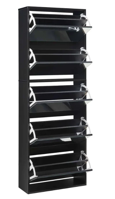 Riverstone 5 Tier Mirror Shoe Cabinet - Finery - Image 9