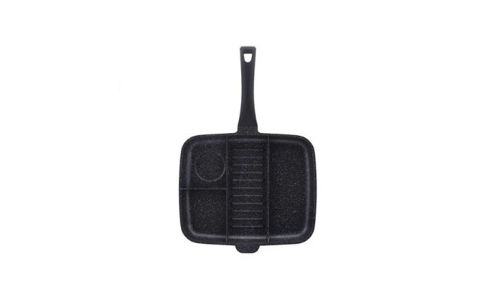 Royalty Line 32cm Marble Coating 4-in-1 Grill & Fry Pan - Black - Image 3