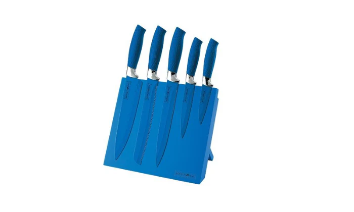 Royalty Line 5-Piece Non-Stick Coating Knife Set With Stand