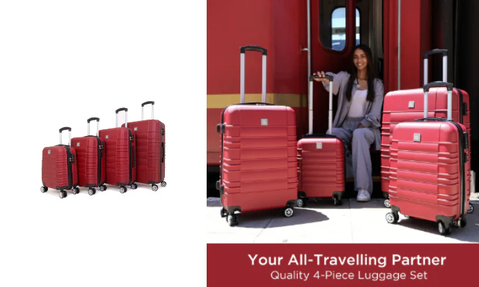 Santorini Hardshell Luggage Set - 360 Spinner Wheels - 4 Piece - Image 2