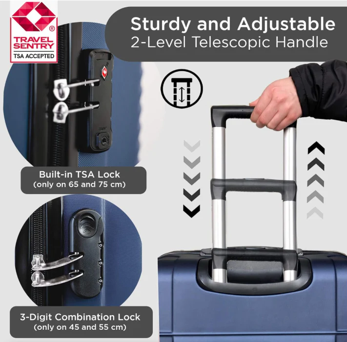 Santorini Hardshell Luggage Set - 360 Spinner Wheels - 4 Piece - Image 6