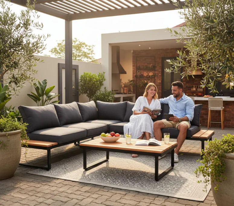 Shayd - 4pc Maldives Indoor/Outdoor Corner Sofa Set - Image 6