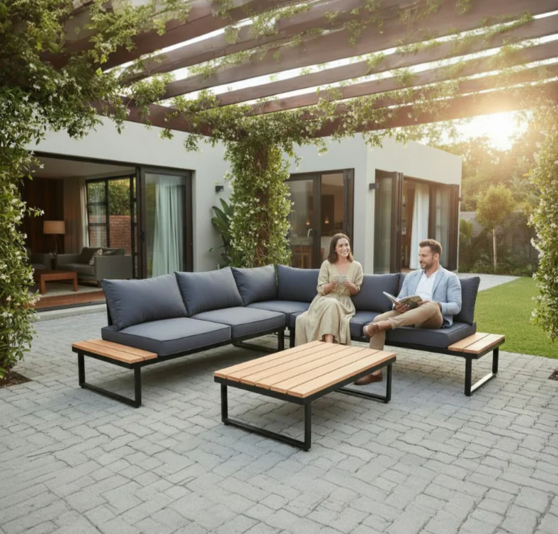 Shayd - 4pc Maldives Indoor/Outdoor Corner Sofa Set - Image 8