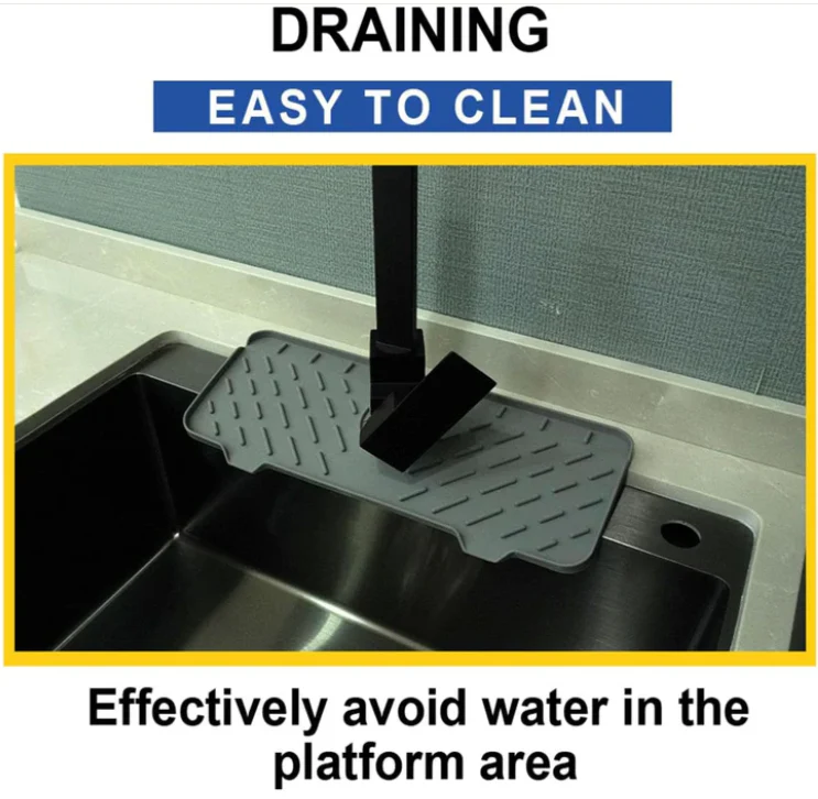 Silicone Faucet Drain Pad - Grey - Fine Living - Image 4