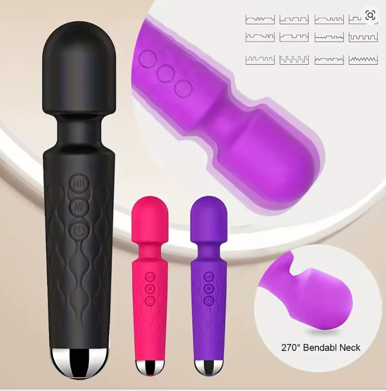 20 Frequency Silicone Wand Vibrator - Image 2