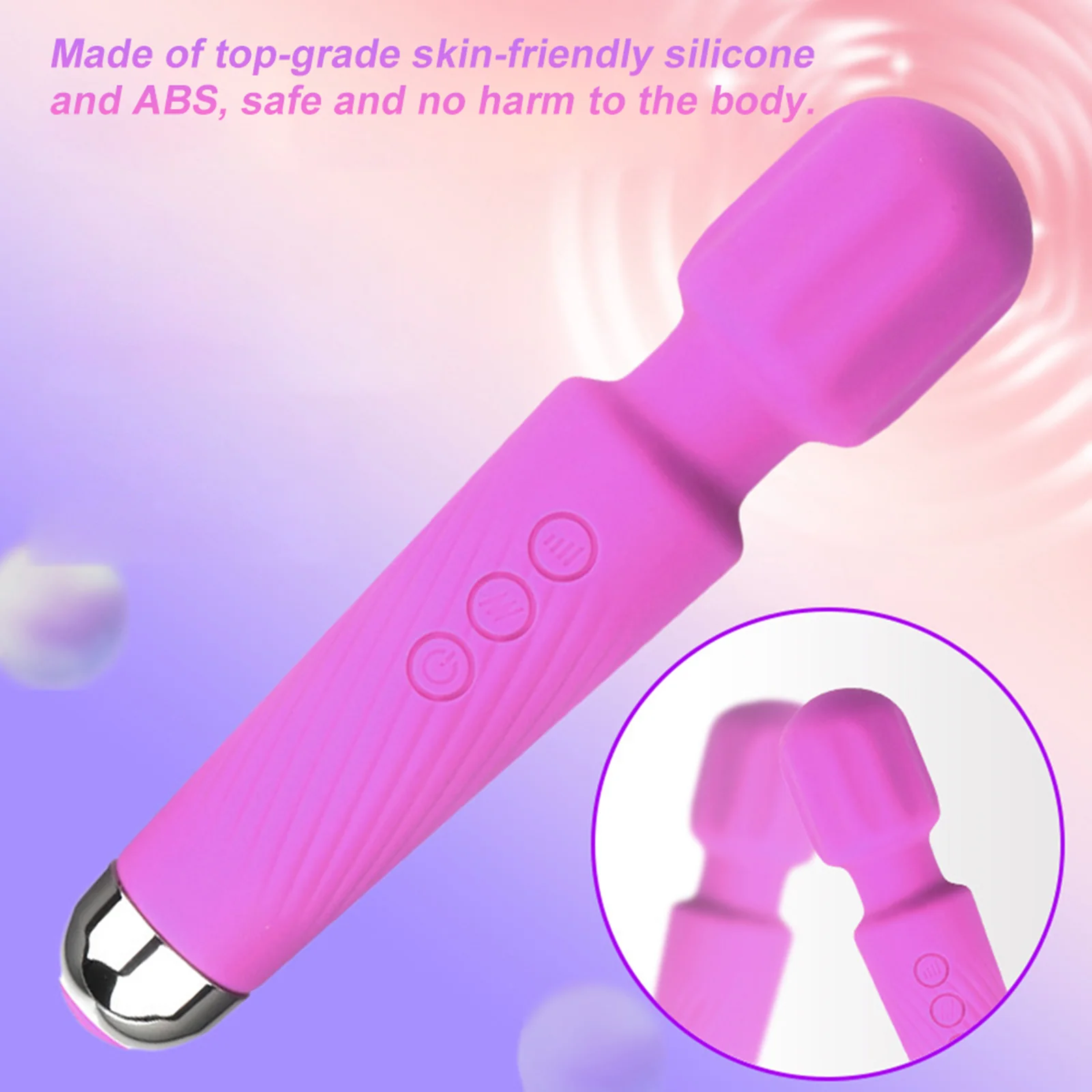 20 Frequency Silicone Wand Vibrator - Image 3