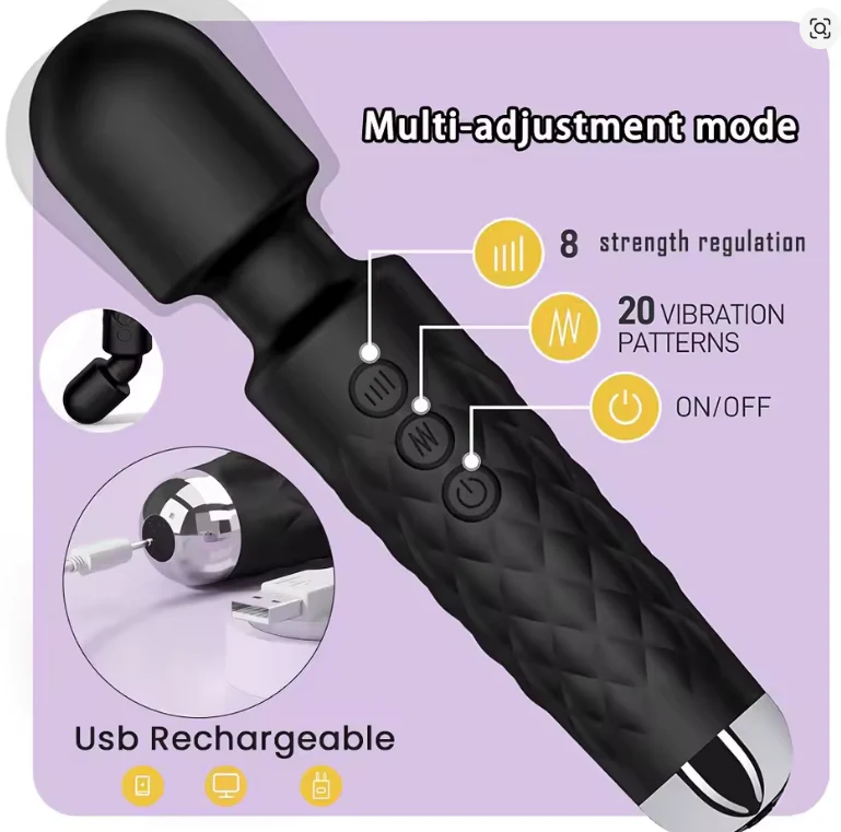 20 Frequency Silicone Wand Vibrator - Image 6