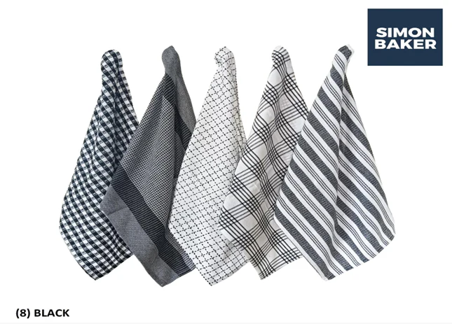 Simon Baker Cotton Kitchen Towel Set – Pack of 5 - Image 10