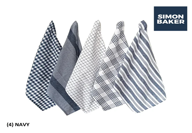 Simon Baker Cotton Kitchen Towel Set – Pack of 5 - Image 6