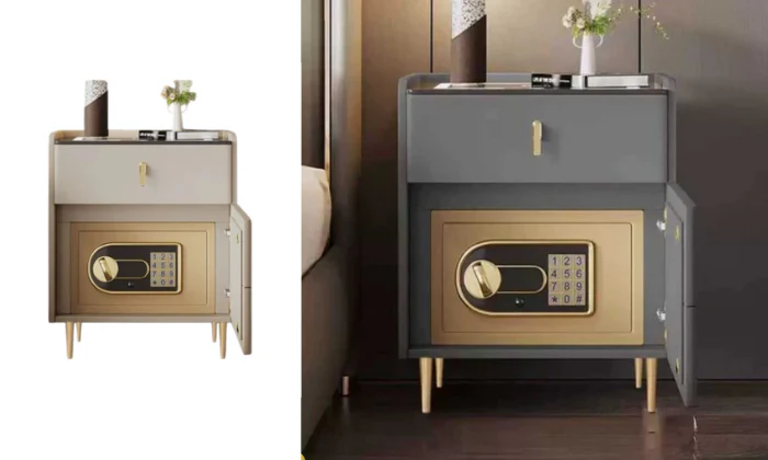 Wireless Charging Smart Multifunctional Bedside Table & Integrated Safe
