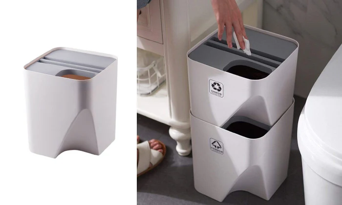 Smart Stackable Bin Set of 3 - Grey - Image 2