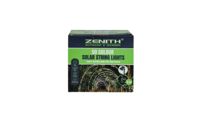 Solar Garden String Lights – Multicolour (50 Bulbs)