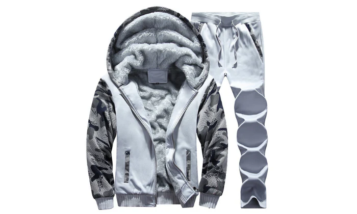 Sporting Fleece Thick Hooded Casual Track Suit - Image 2