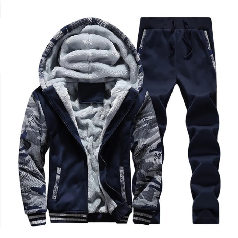 Sporting Fleece Thick Hooded Casual Track Suit - Image 3