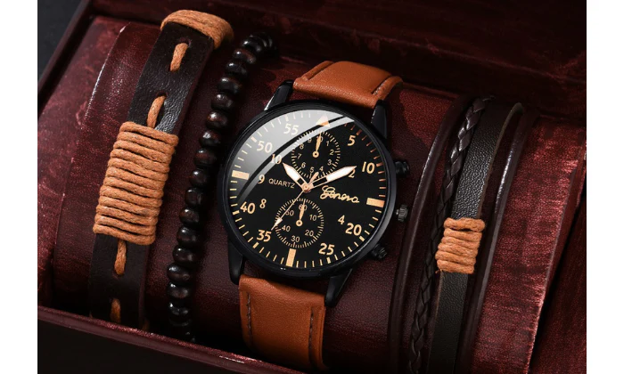 Men’s Fashion Quartz Watch & Bracelet Set - Image 2