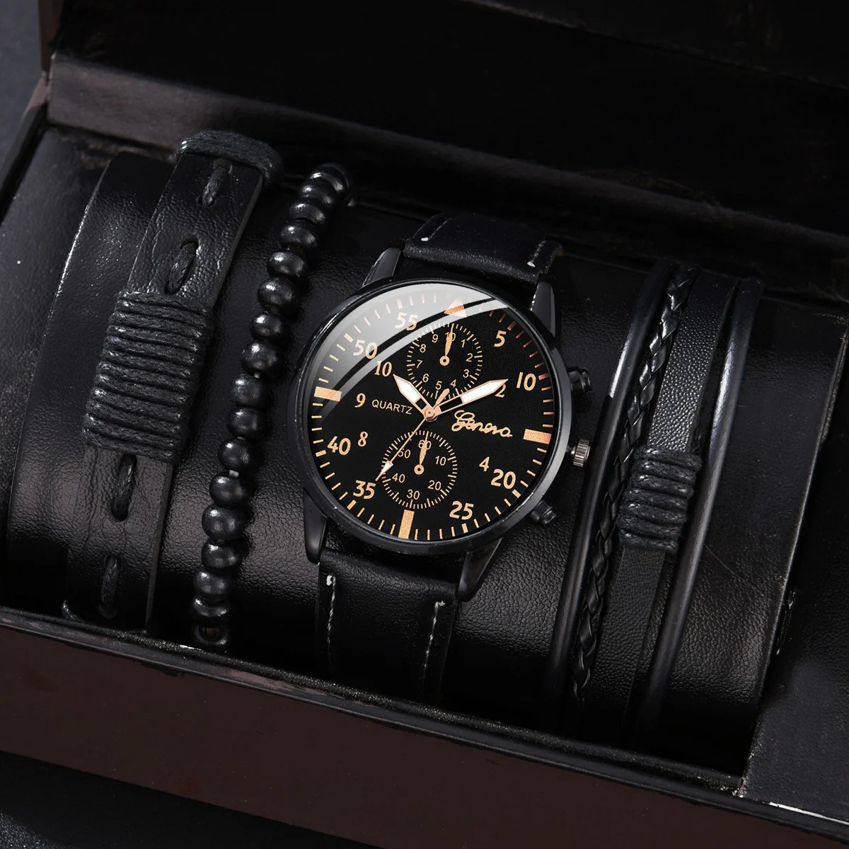 Men’s Fashion Quartz Watch & Bracelet Set - Image 4
