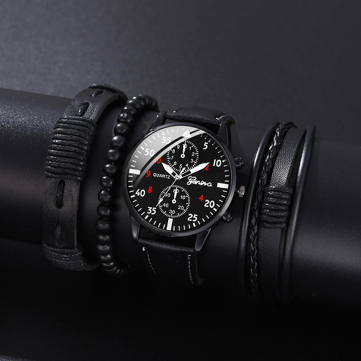 Men’s Fashion Quartz Watch & Bracelet Set - Image 5