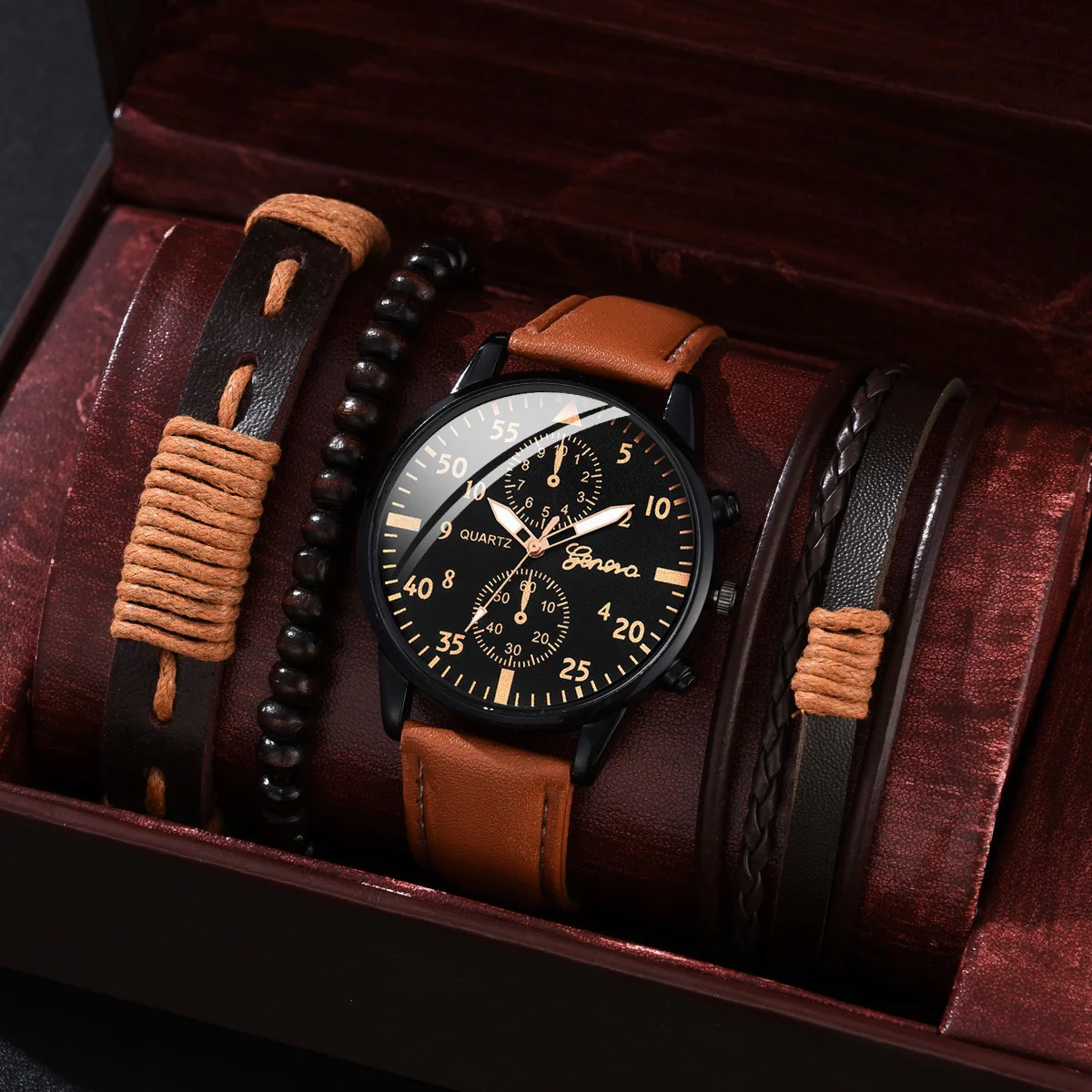 Men’s Fashion Quartz Watch & Bracelet Set - Image 7