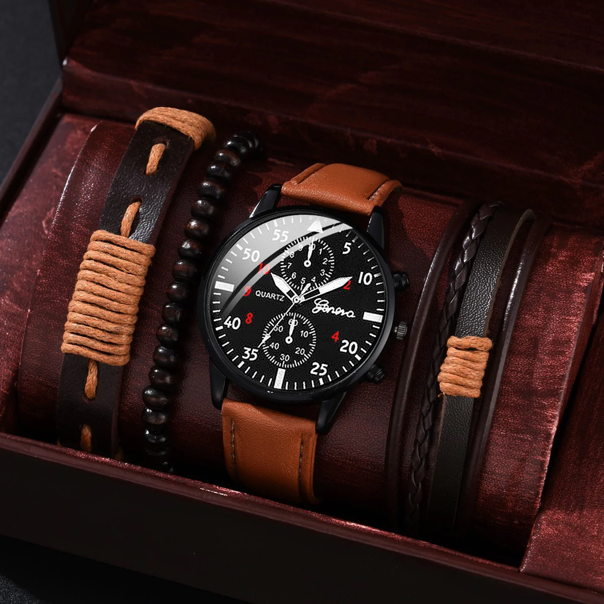 Men’s Fashion Quartz Watch & Bracelet Set - Image 8