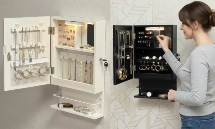 Stella Cosmetics Cabinet with LED Light - Fine Living