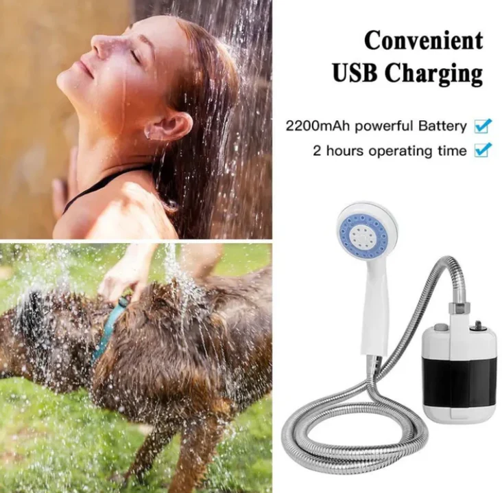 USB Rechargeable Portable Camping Shower - Image 2