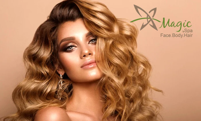 Wash, cut and blow with treatment and optional colour