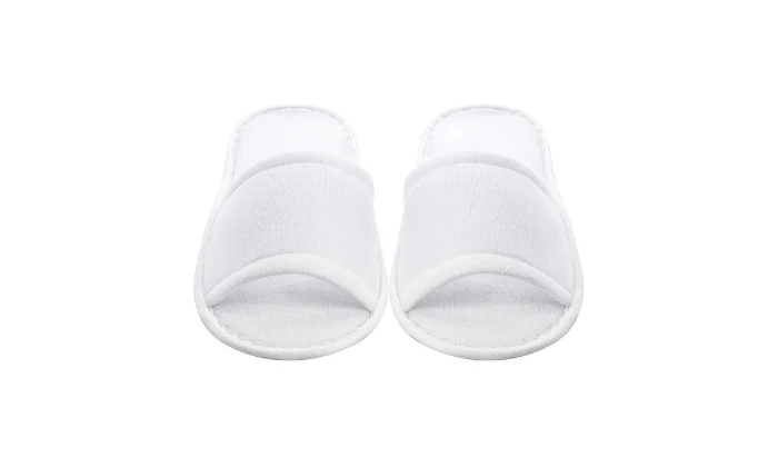 White Disposable Slippers (10-Pack) – Open & Closed Toe - Image 2