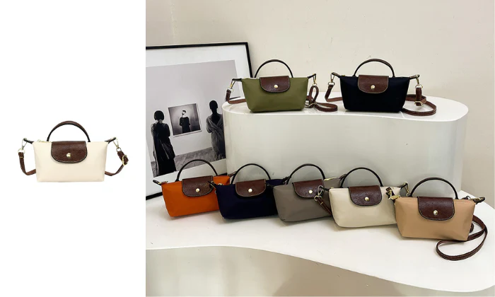 Longchamp-Inspired Contrast Color Mini Tote Bag