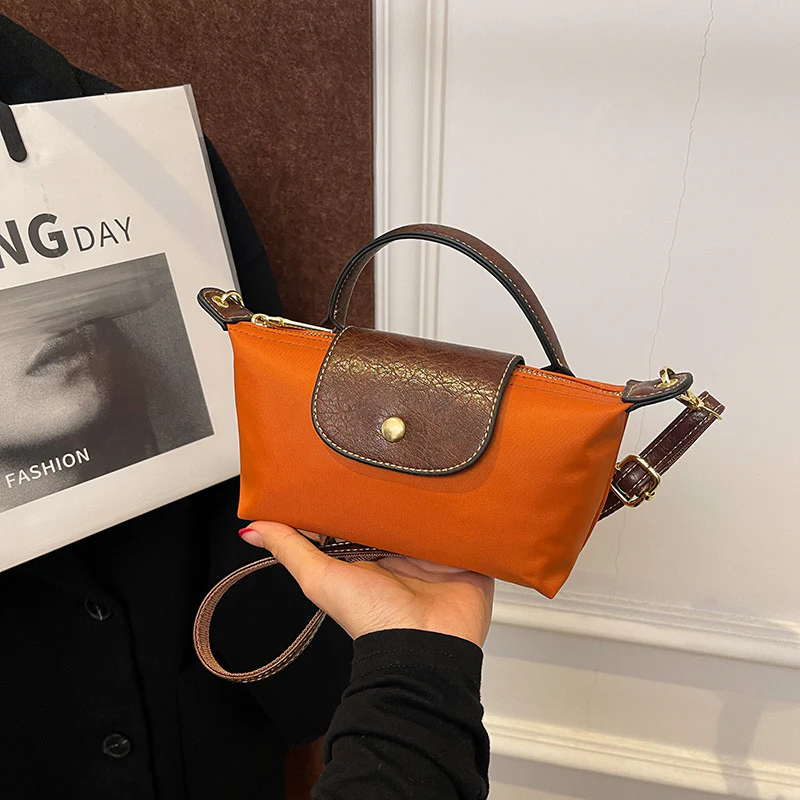 Longchamp-Inspired Contrast Color Mini Tote Bag - Image 10