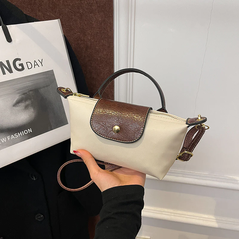 Longchamp-Inspired Contrast Color Mini Tote Bag - Image 11
