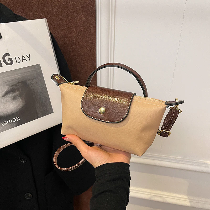 Longchamp-Inspired Contrast Color Mini Tote Bag - Image 12