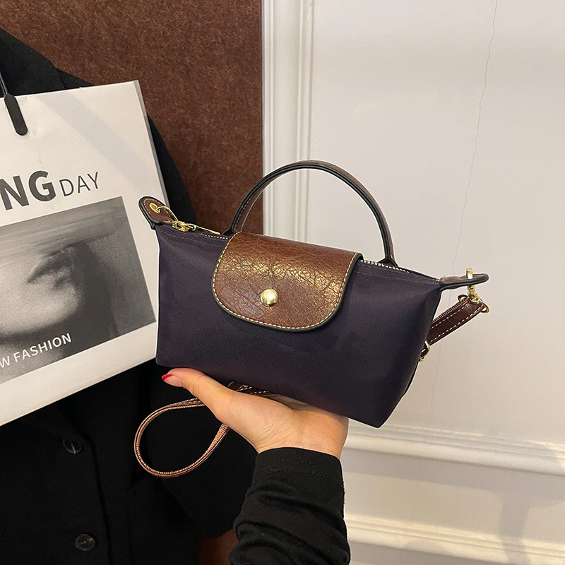 Longchamp-Inspired Contrast Color Mini Tote Bag - Image 13