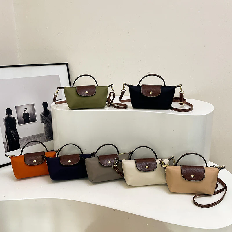 Longchamp-Inspired Contrast Color Mini Tote Bag - Image 3