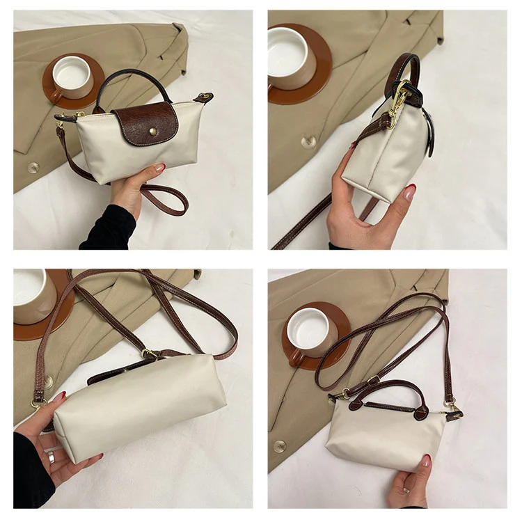 Longchamp-Inspired Contrast Color Mini Tote Bag - Image 4