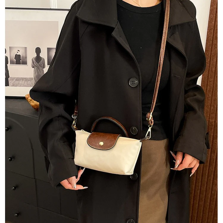 Longchamp-Inspired Contrast Color Mini Tote Bag - Image 6