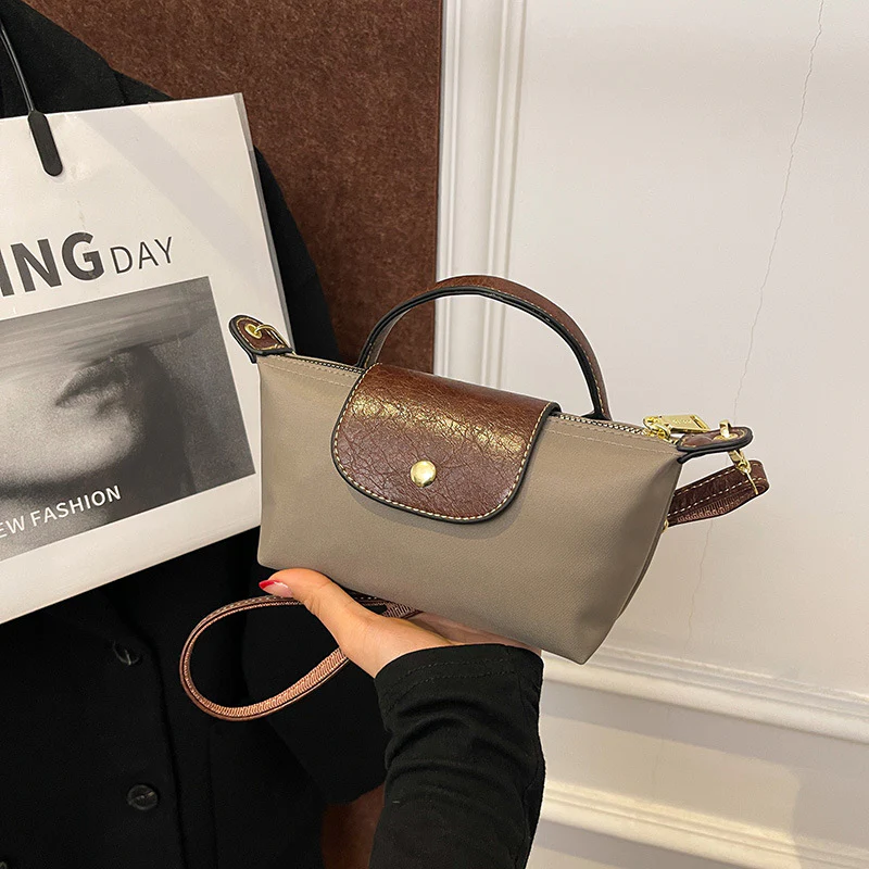 Longchamp-Inspired Contrast Color Mini Tote Bag - Image 8