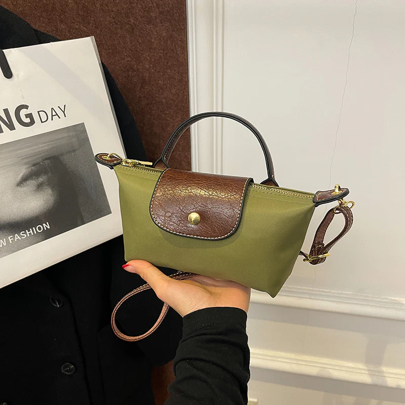 Longchamp-Inspired Contrast Color Mini Tote Bag - Image 9