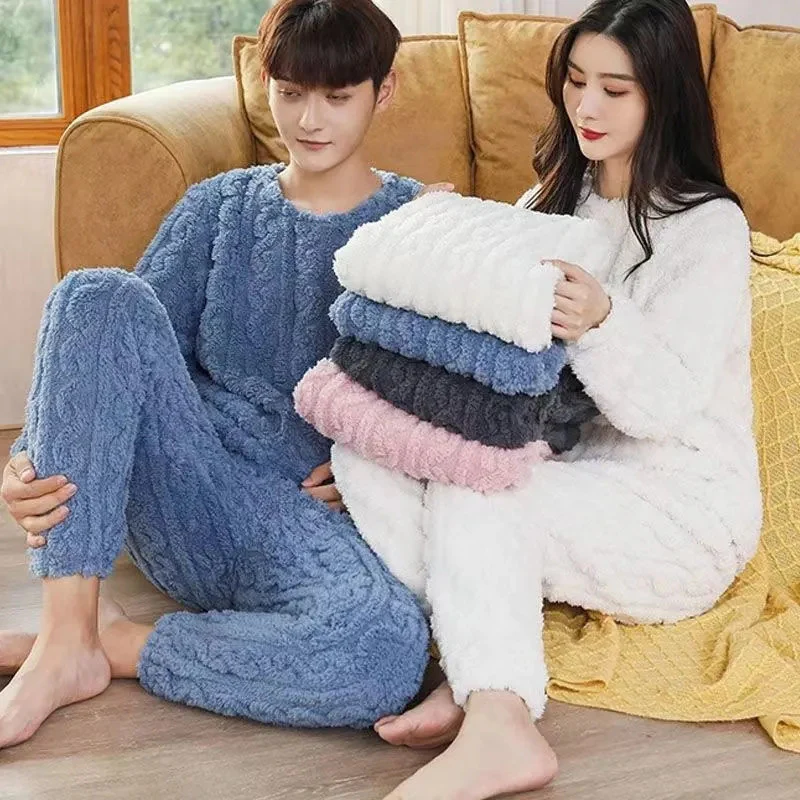 Winter Fleece-Lined Super Thick Pajama Set - Image 3