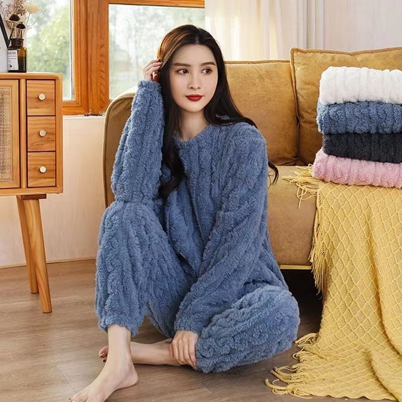 Winter Fleece-Lined Super Thick Pajama Set - Image 4